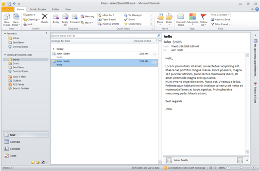 Message with no rule applied Message with no rule applied