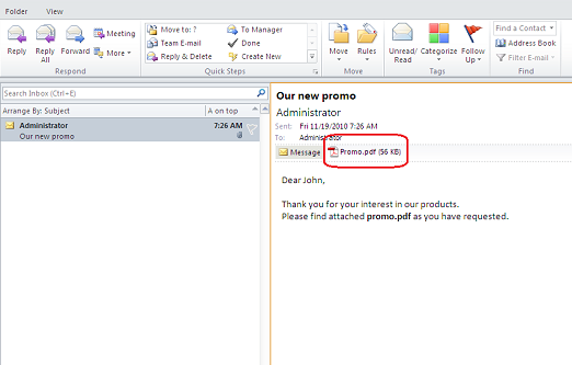 Attachment automatically added to a message by CodeTwo Exchange Rules PRO.