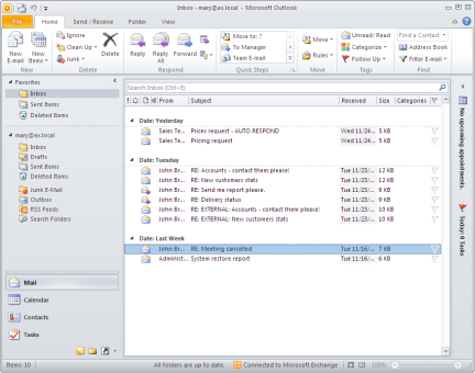 Spam free mailbox with the CodeTwo Exchange Rules Block message feature enabled. Spam free mailbox with the CodeTwo Exchange Rules Block message feature configured.
