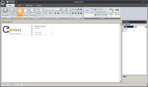 <b>Template Editor main window