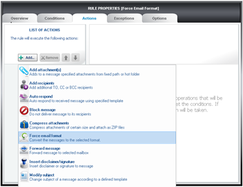 Choose Force Email Format in the Actions tab. Choose Force Email Format in the Actions tab.