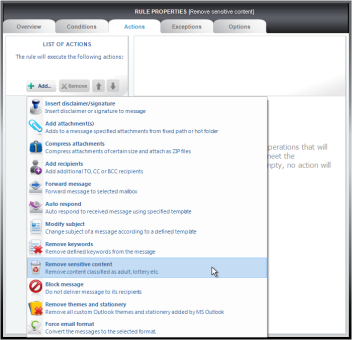 Add Remove sensitive content in the Actions tab. Add Remove sensitive content in the Actions tab.