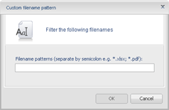 Choose custom filename types for filtering. Choose custom filename types for filtering.