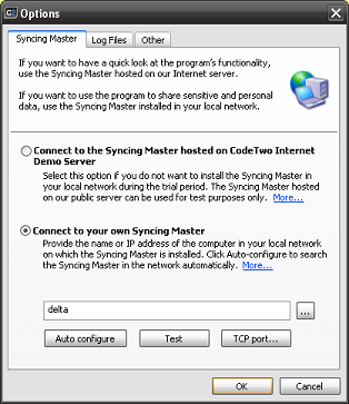 Outlook Add-in settings - the Syncing Master tab Outlook Add-in settings - the Syncing Master tab
