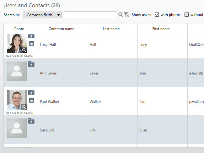 Upload AD photos for selected users.