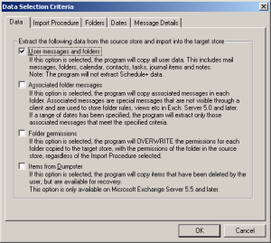 ExMerge Data Selection Criteria - Data
