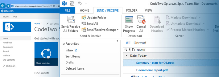 Document archive in site mailboxes