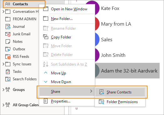 How To Share Contacts In Office 365