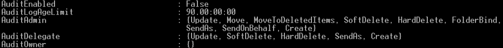 PowerShell: Output of the Get-Mailbox [user name] | FL command