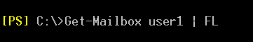 PowerShell: Get-Mailbox [user name] | FL
