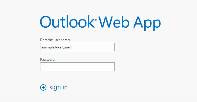 OWA log in screen without a certificate warninig