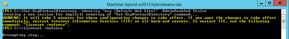 disabling access to EAC