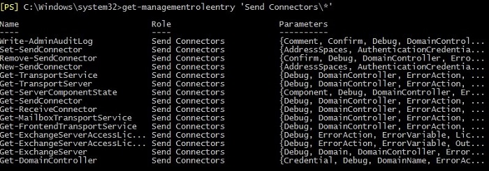 View cmdlets and properties assigned to a Management Role 