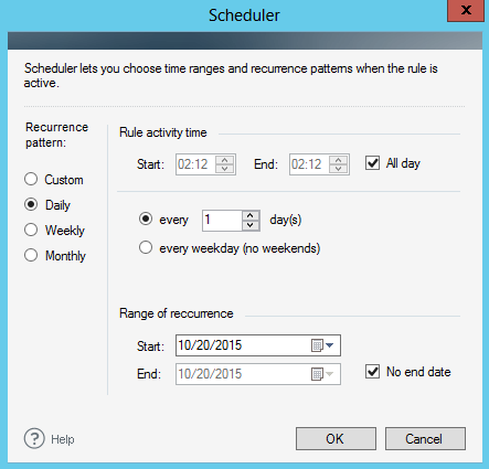 Rule scheduler