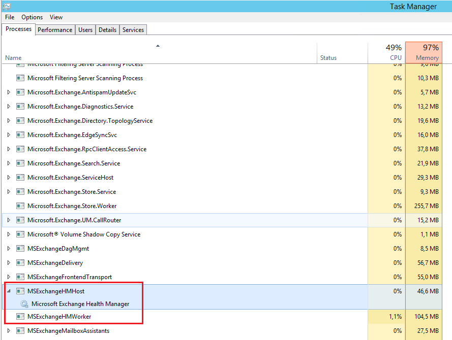 Processes in Task Manager