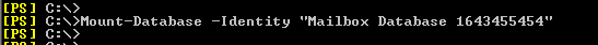 The Mount-Database –Identity cmdlet