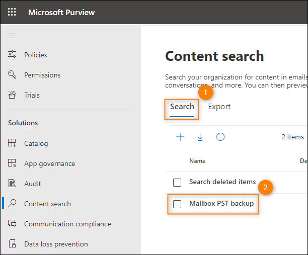 Your search on the Content search page