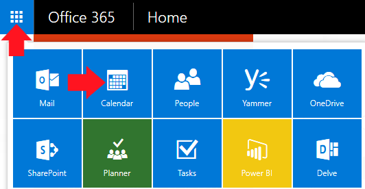Office 365 Outlook - Accessing the calendar