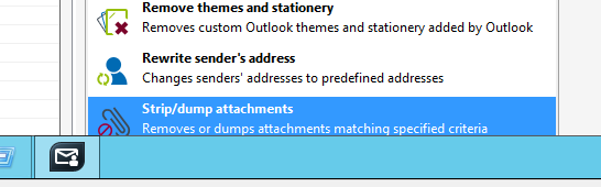 Adding the Strip/dump attachments action in CodeTwo Exchange Rules Pro