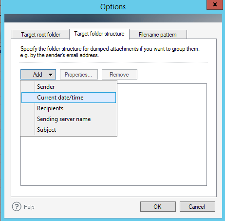 Defining the target folder structure in CodeTwo Exchange Rules Pro