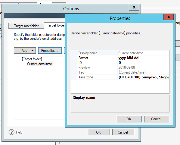 Defining the format of automatically created folder names