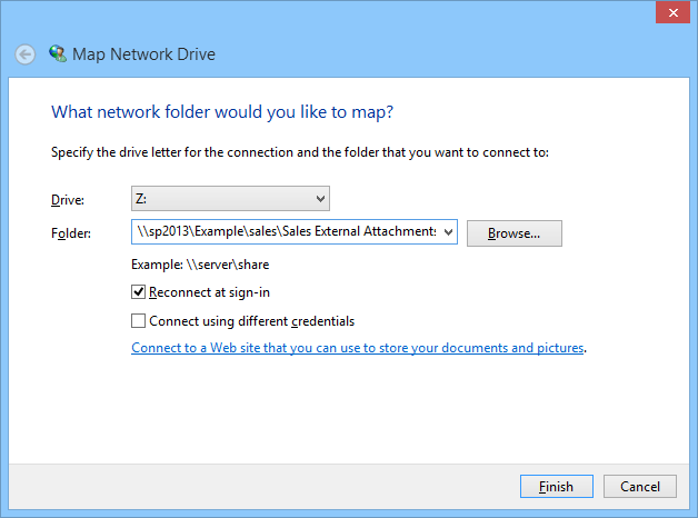 SharePoint library as a mapped network drive