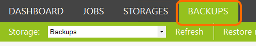 The Backups tab in CodeTwo Backup for Office 365