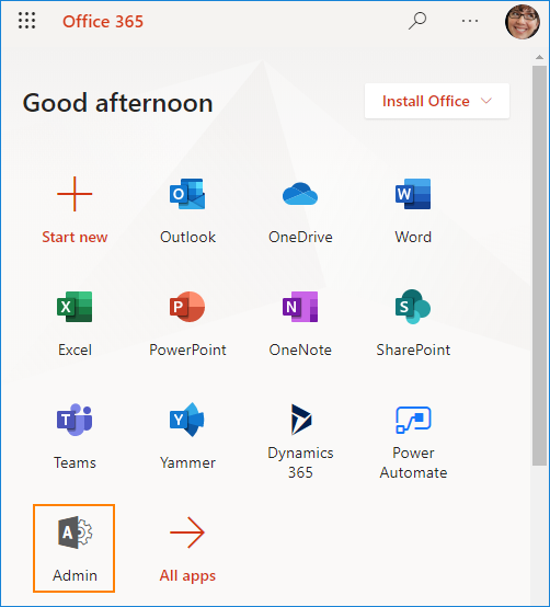 Microsoft 365 admin center