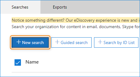 new content search in eDiscovery