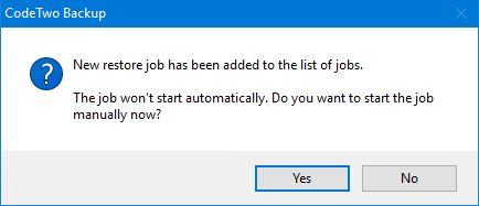 Start a restore job