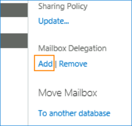 Configure mailbox delegation in Exchange admin center