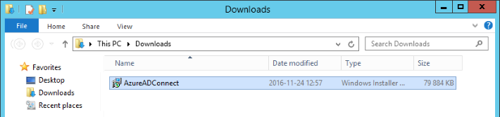 Double-click Azure AD Connect file to start it.