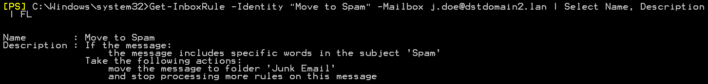 Get-InboxRule rule check name description