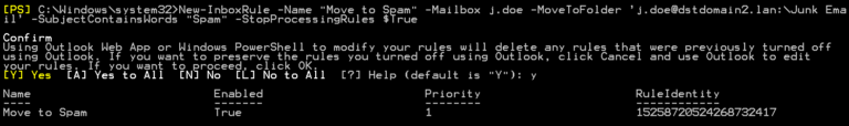 Managing users’ Outlook rules using PowerShell