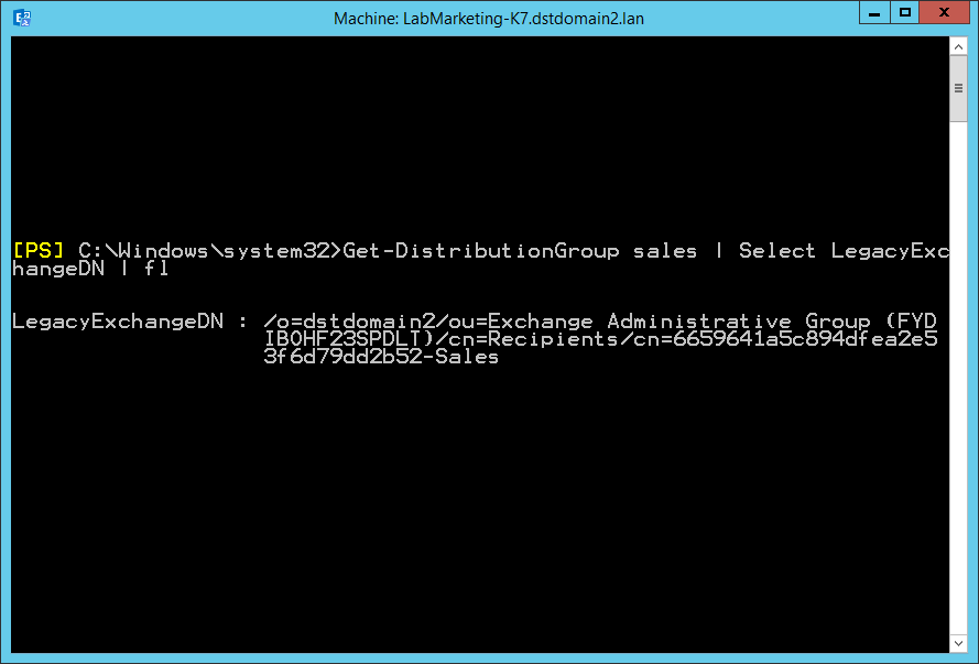 autoreply for distribution group select legacyexchangeDN