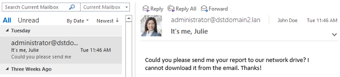 Spoofing attack example 2