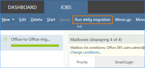 Delta migration feature
