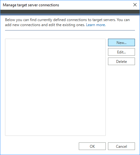 New target server connection 