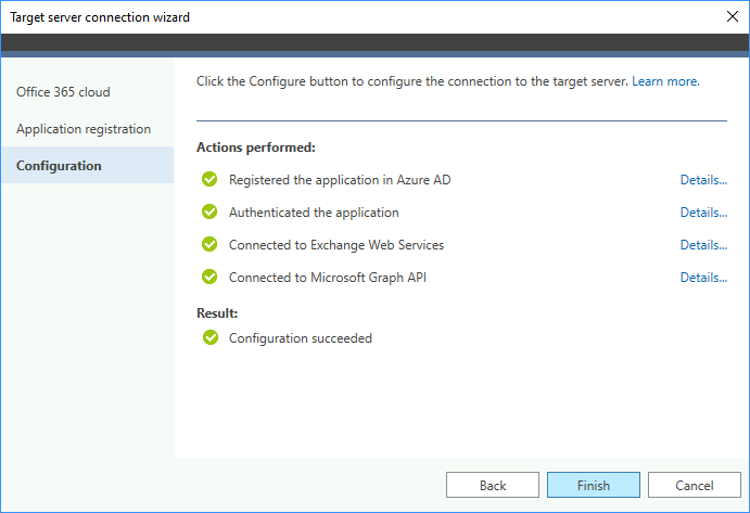 Target server configuration finished