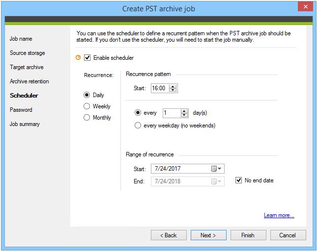Scheduler option 