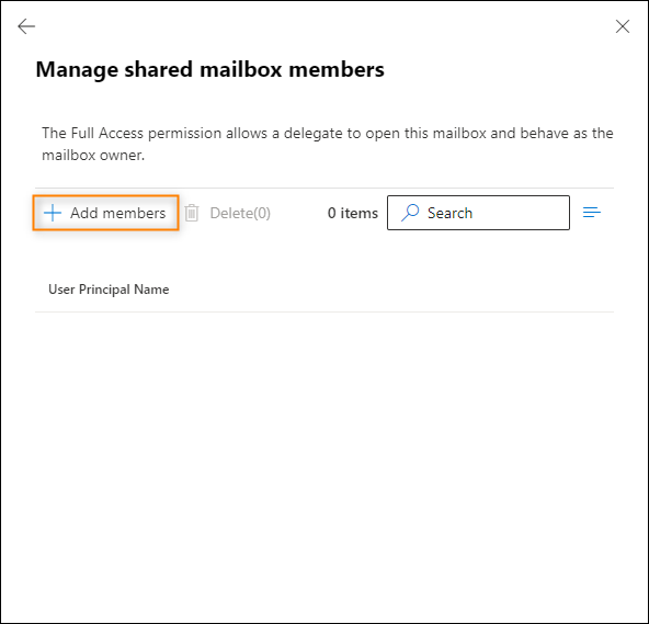 Clicking Add members to open user picker