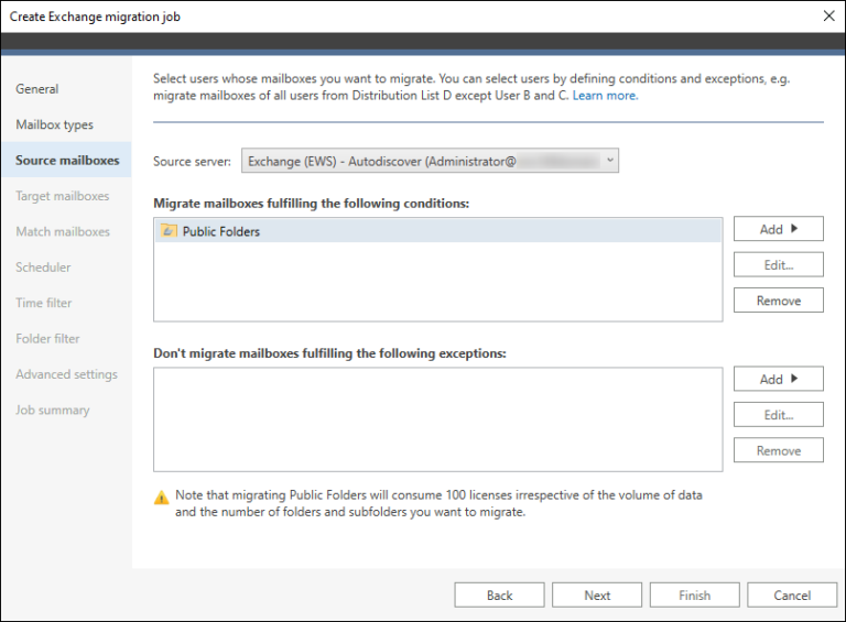How to migrate public folders to a shared mailbox
