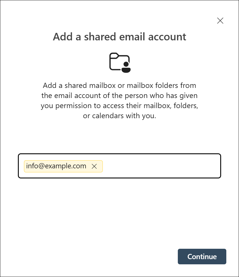Entering a shared mailbox email address in OWA