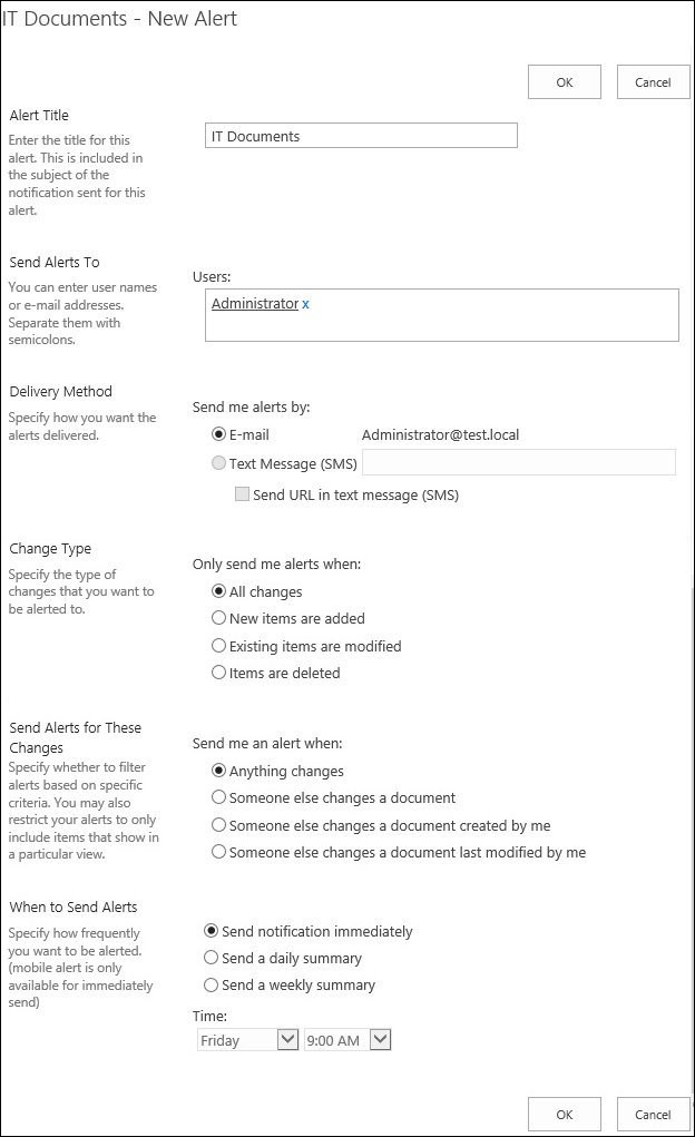 Exchange 2016 and Sharepoint integration new document in library
