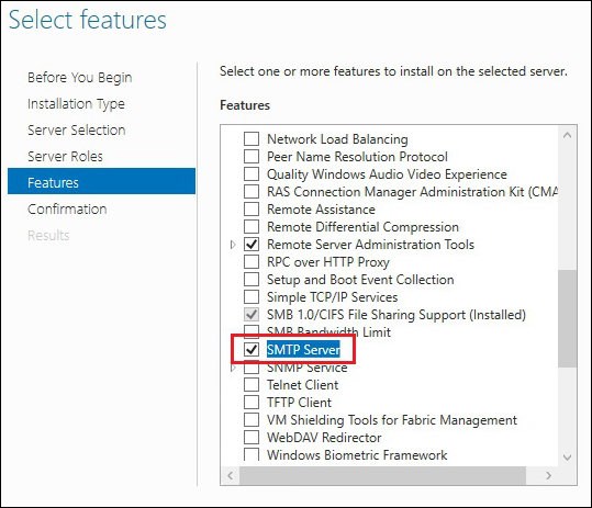 Exchange 2016 and Sharepoint integration SMTP service