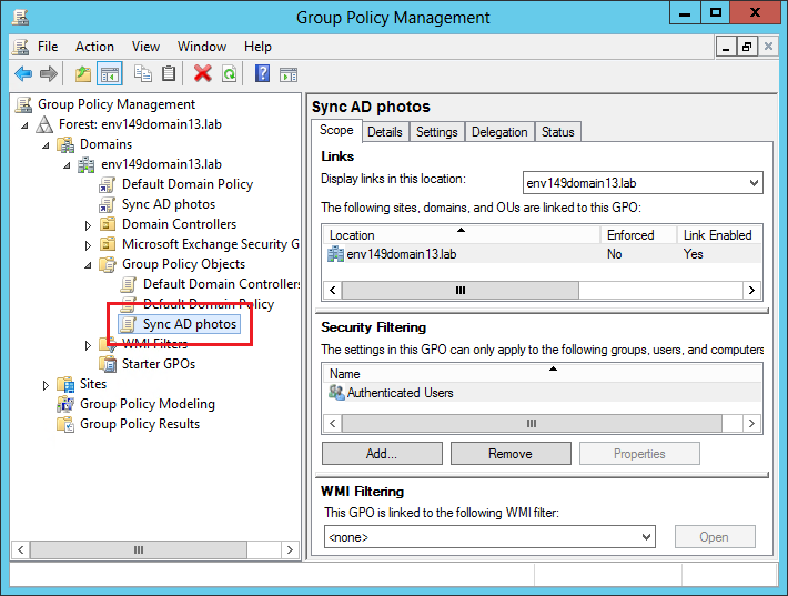 How to use Active Directory user photos in Windows 10 - Newly created Group Policy Object