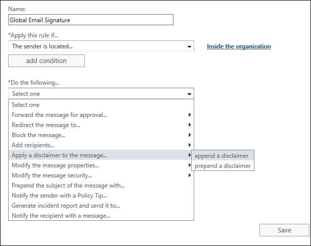 set up organization-wide email signatures in Exchange 2019 4