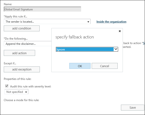 Add email signatures on Exchange 2019