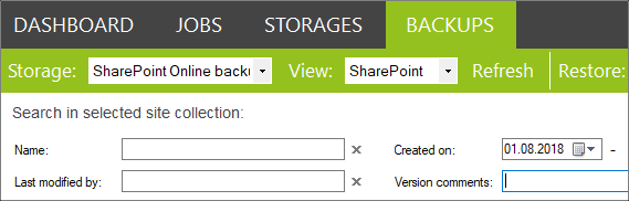 How to back up sharepoint - restore from backup