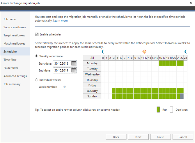 Schedule migration to Exchange 2019